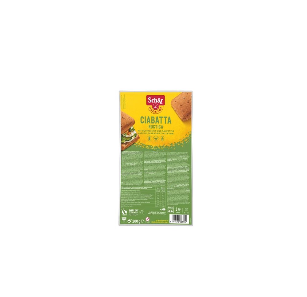 SCHÄR ciabatta rustica sans gluten 4 x 50 g SCHÄR ciabatta rustica sans gluten 4 x 50 g