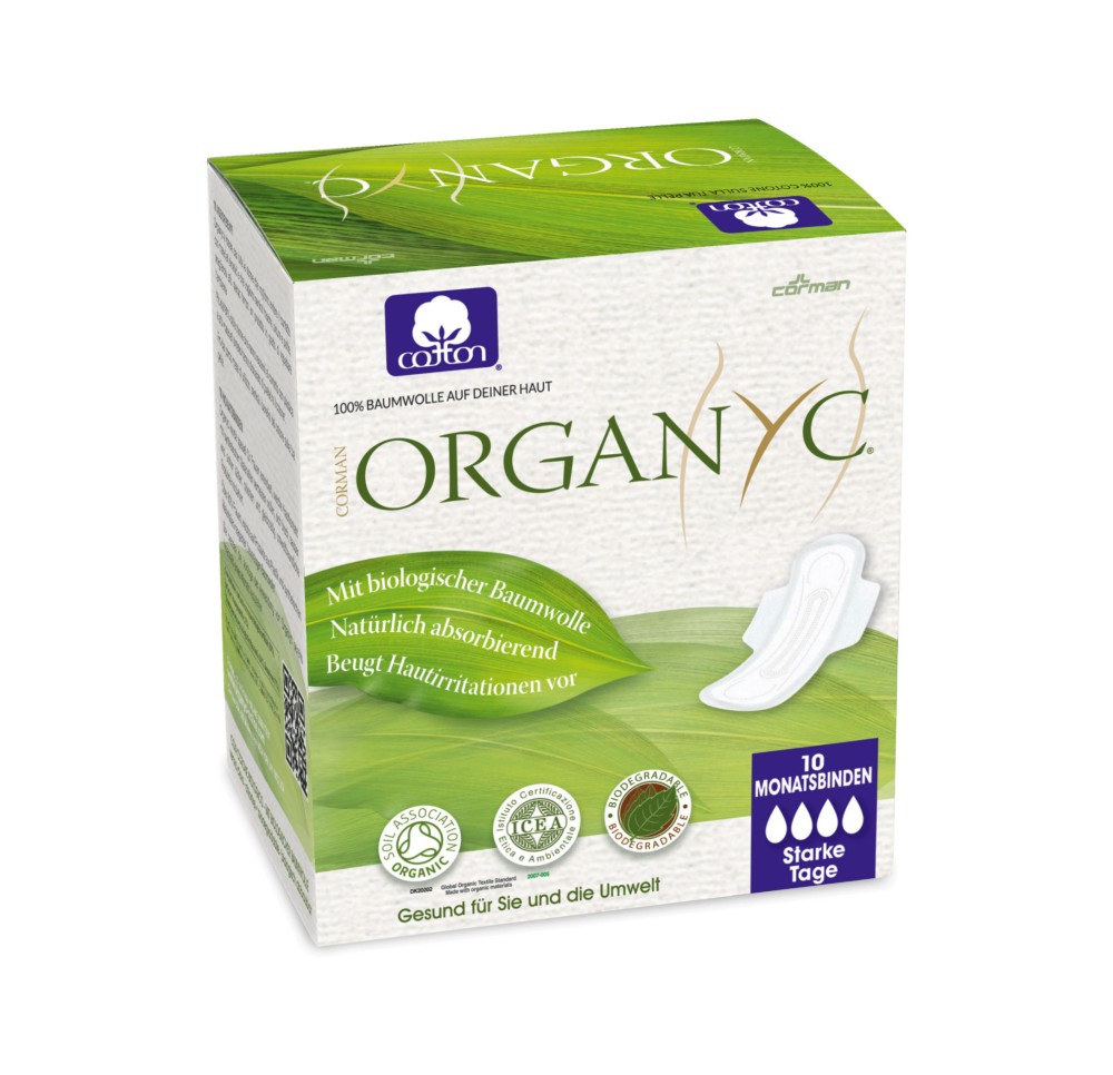 ORGANYC serviettes hygié ailettes high flow 10 pce ORGANYC serviettes hygié ailettes high flow 10 pce