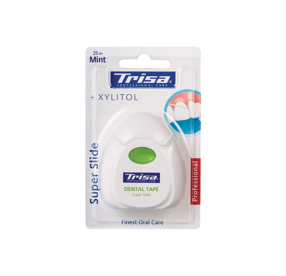 TRISA fil dentaire Super Slide 25m mint Xylitol TRISA fil dentaire Super Slide 25m mint Xylitol