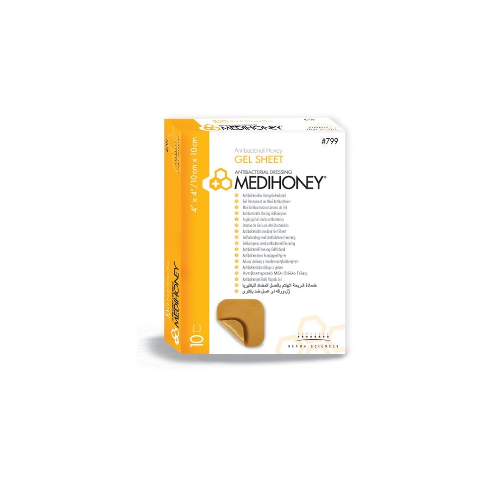 MEDIHONEY Antibacterial Gel Sheet 10x10cm 10 pce MEDIHONEY Antibacterial Gel Sheet 10x10cm 10 pce