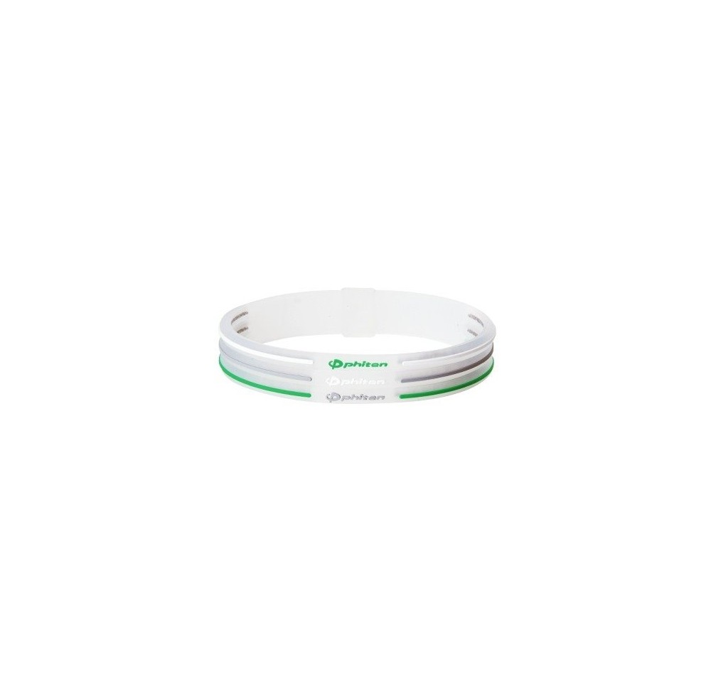 PHITEN sport bracelet 3line transp blanc gris vert