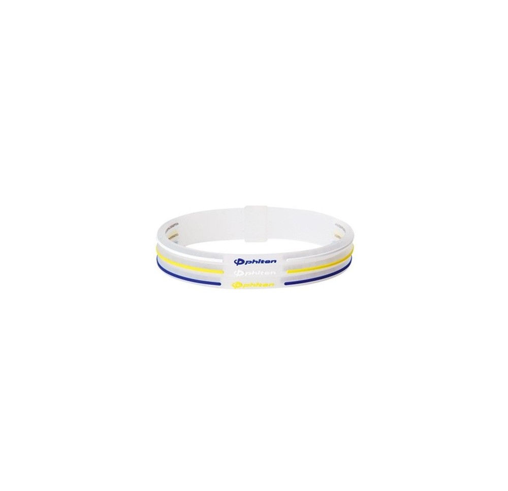PHITEN sport bracelet 3line transp blanc jaune bl PHITEN sport bracelet 3line transp blanc jaune bl