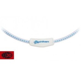 PHITEN X30 collier coulissant 55cm blanc bleu