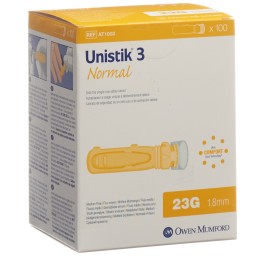 UNISTIK 3 lancettes Normal 23G (1.8mm) 100 pce