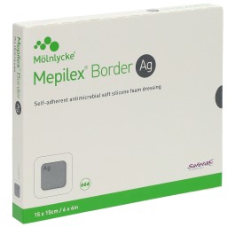 MEPILEX Ag Border pans hydrocell 15x15cm 5 pce