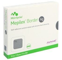 MEPILEX Ag Border pans hydrocell 7.5x7.5cm 5 pce