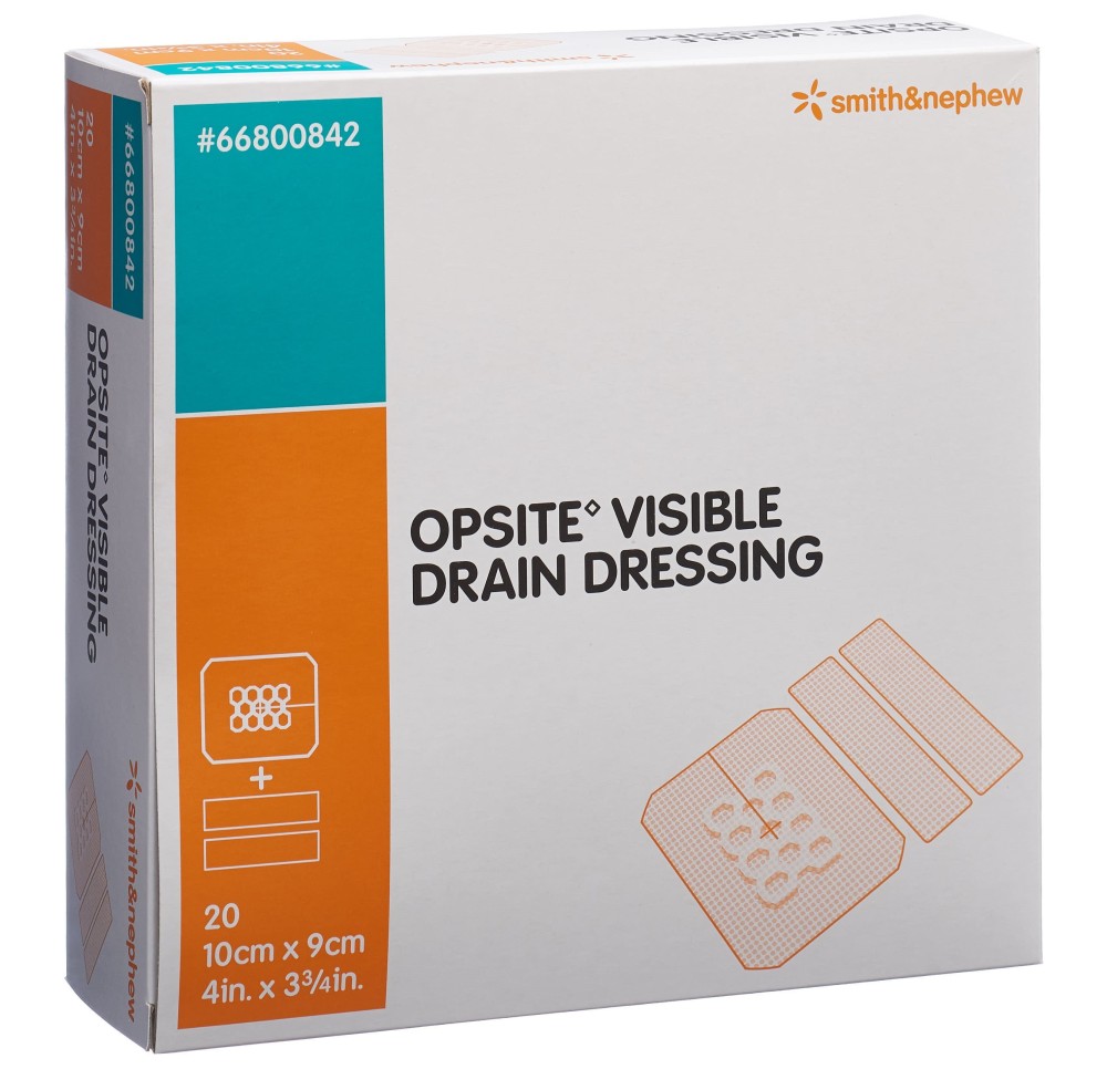OPSITE VISIBLE DRAIN Dressing pans 9x10cm 20 pce