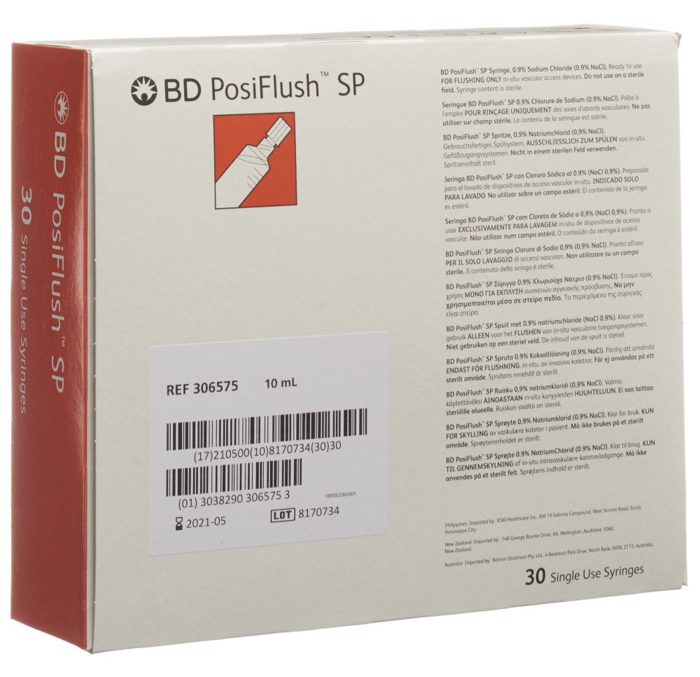 BD POSIFLUSH SP système rinç NaCl 0.9% 30 x 10 ml