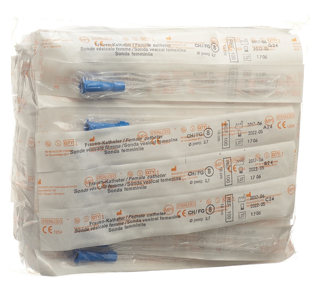 QUALIMED sonde vési femme CH08 18cm PVC st 100 pce
