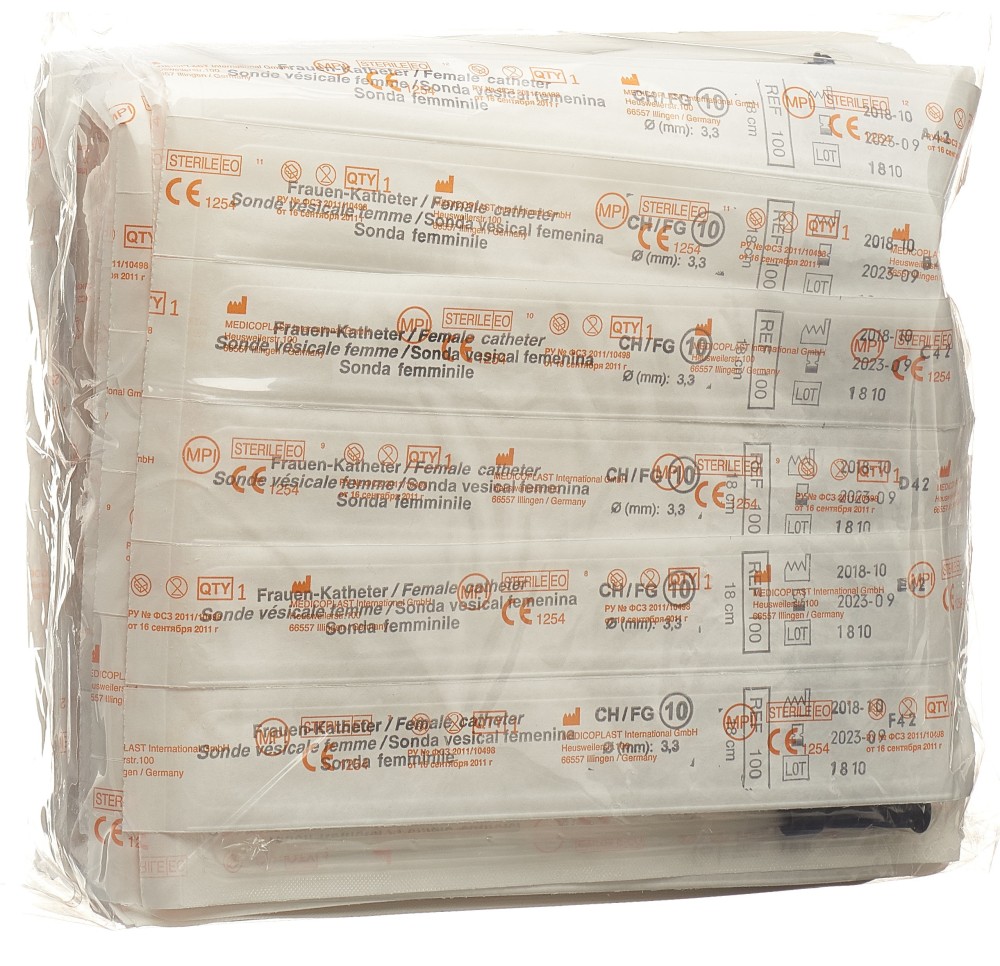 QUALIMED sonde vési femme CH10 18cm PVC st 100 pce