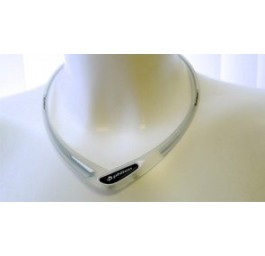 PHITEN sport collier cross 50cm transp blanc