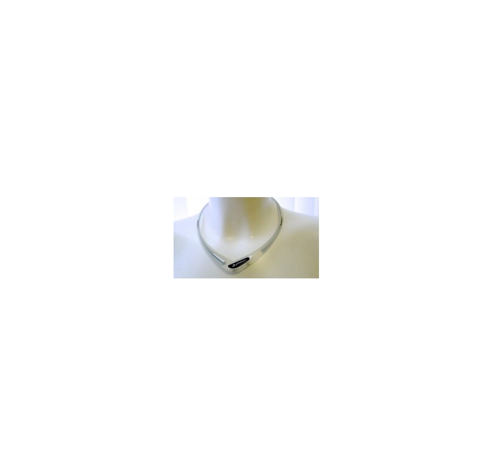 PHITEN sport collier cross 50cm transp blanc