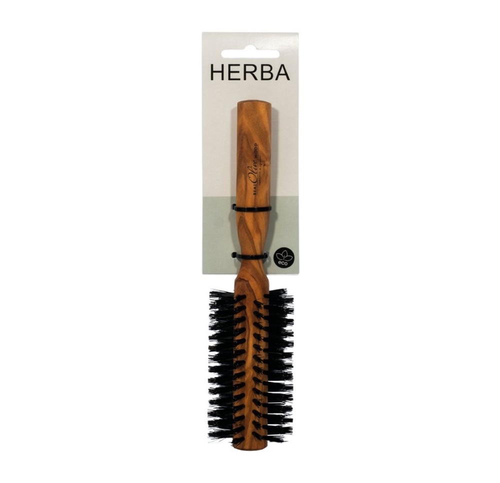 HERBA brosse à cheveux ronde olivier