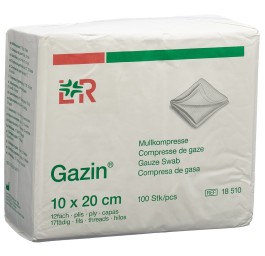 GAZIN compresses gaze 10x20cm 12p/17f a RX 100 pce