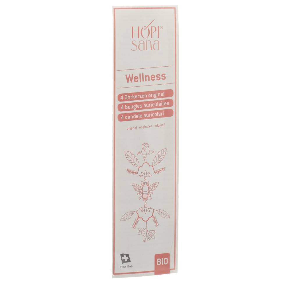 HOPISANA bougies auriculair roses wellness 4 pce