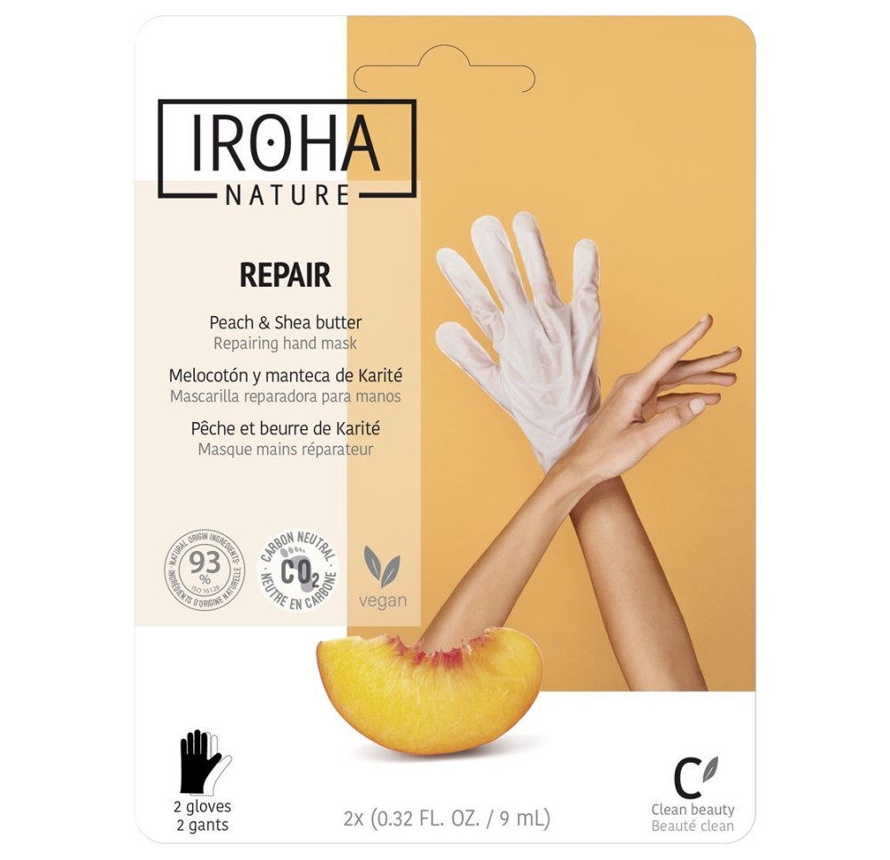 IROHA HANDS&FEET Hand&Nail Mask Peach 2 x 9 ml