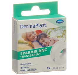 DERMAPLAST sparablanc transparent 1.25cmx5m blanc