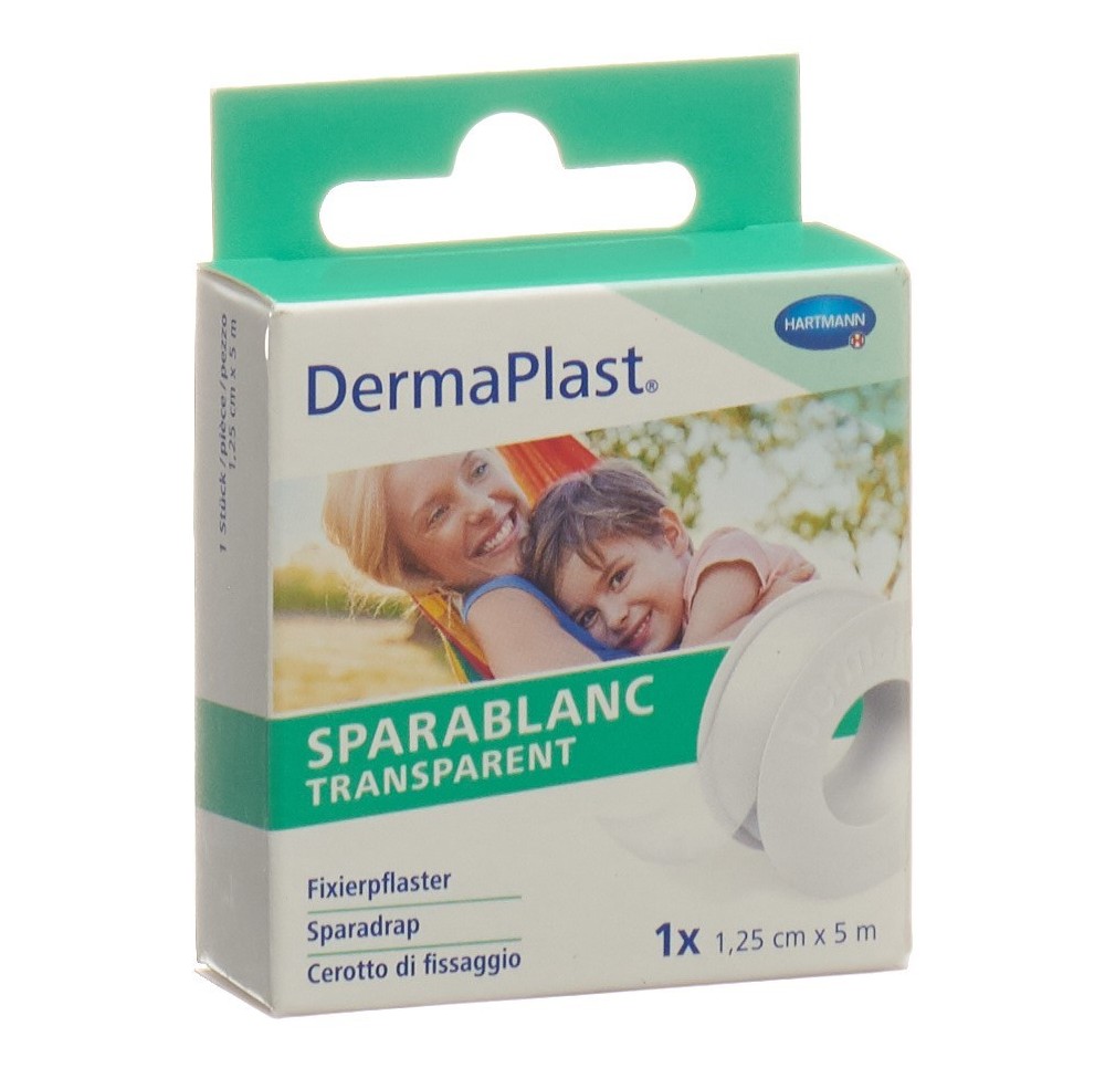 DERMAPLAST sparablanc transparent 1.25cmx5m blanc