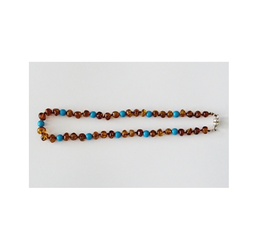 AMBERSTYLE ambre chaîne sucette perl bois bleu cla