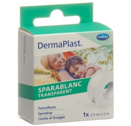 DERMAPLAST sparablanc transparent 2.5cmx5m blanc