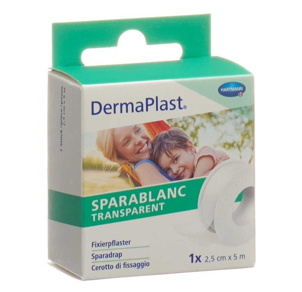 DERMAPLAST sparablanc transparent 2.5cmx5m blanc