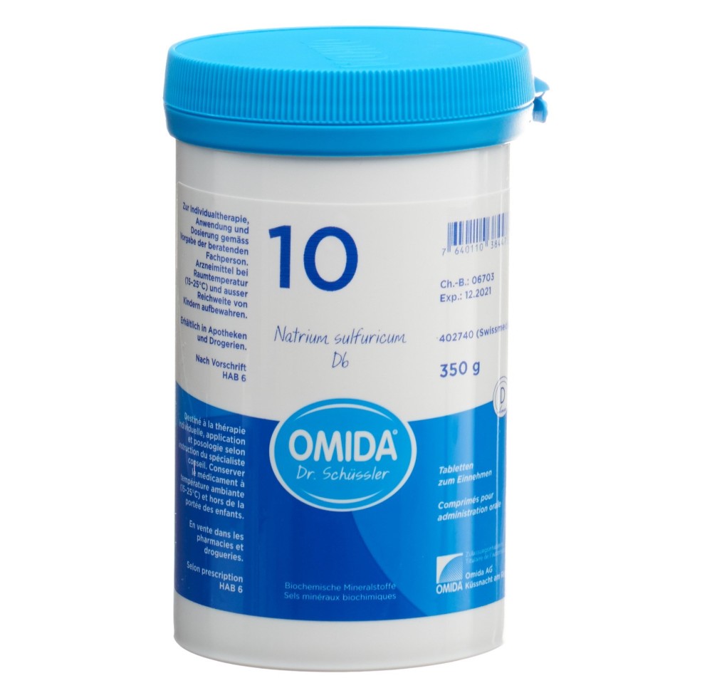 OMIDA SCHÜSSLER no10 natr sulf cpr 6 D bte 350 g