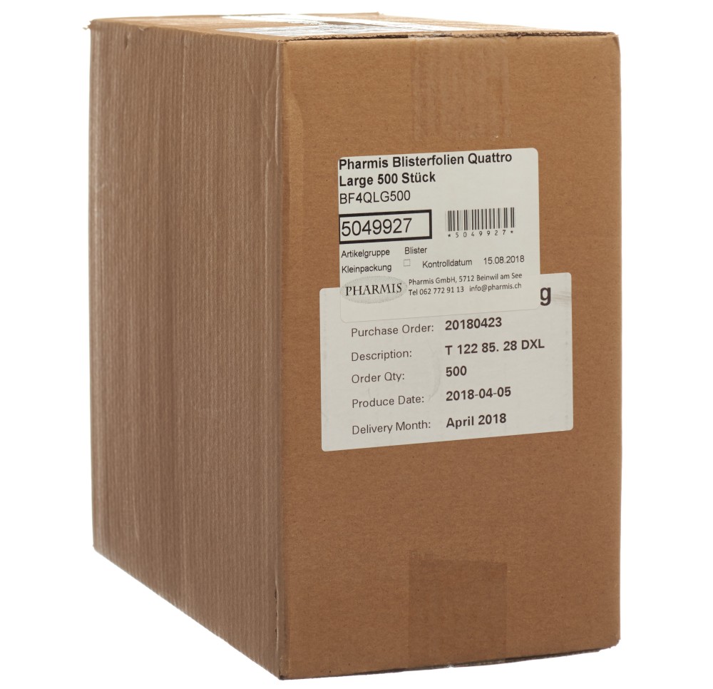 PHARMIS feuilles blister quattro large 500 pce