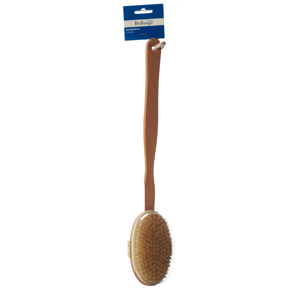 BELLEAGE brosse bain poils naturels 2-pce