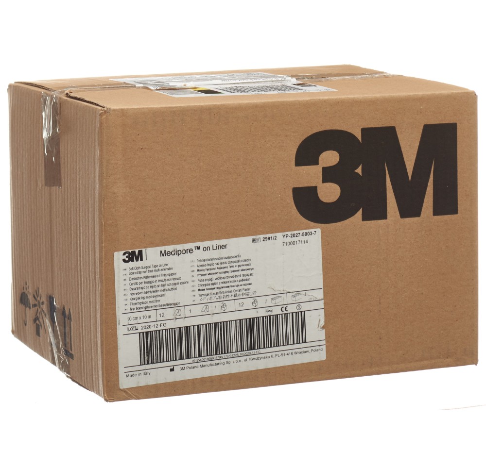3M MEDIPORE adhésif vlies 10cmx10m liner 12 pce