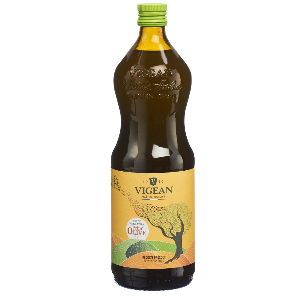 VIGEAN huile d'olive primeur bio 1 lt VIGEAN huile d'olive primeur bio 1 lt