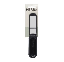 HERBA brosse pliable avec miroir noir