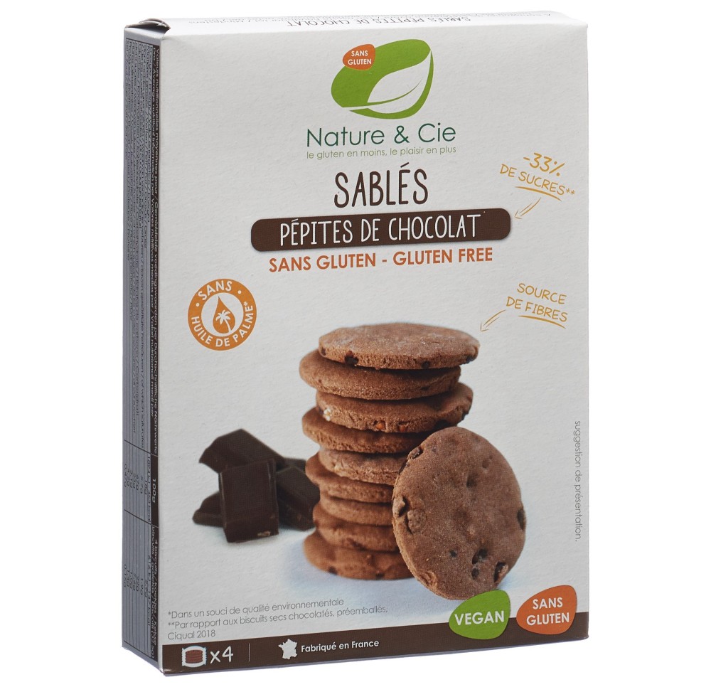 NATURE&CIE biscuits pépit choc s gluten 125 g NATURE&CIE biscuits pépit choc s gluten 125 g