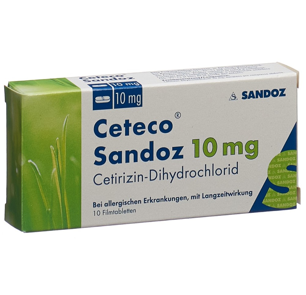 CETECO Sandoz cpr pell 10 mg 10 pce CETECO Sandoz cpr pell 10 mg 10 pce