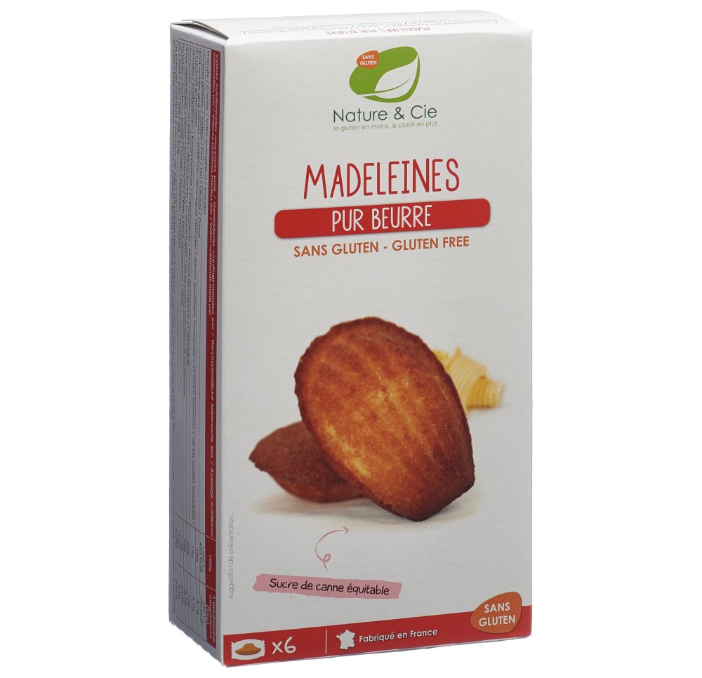 NATURE&CIE madeleines beurre sans gluten 6 x 25 g NATURE&CIE madeleines beurre sans gluten 6 x 25 g