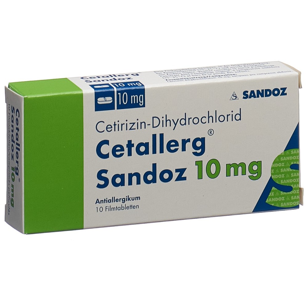 CETALLERG Sandoz cpr pell 10 mg 10 pce CETALLERG Sandoz cpr pell 10 mg 10 pce