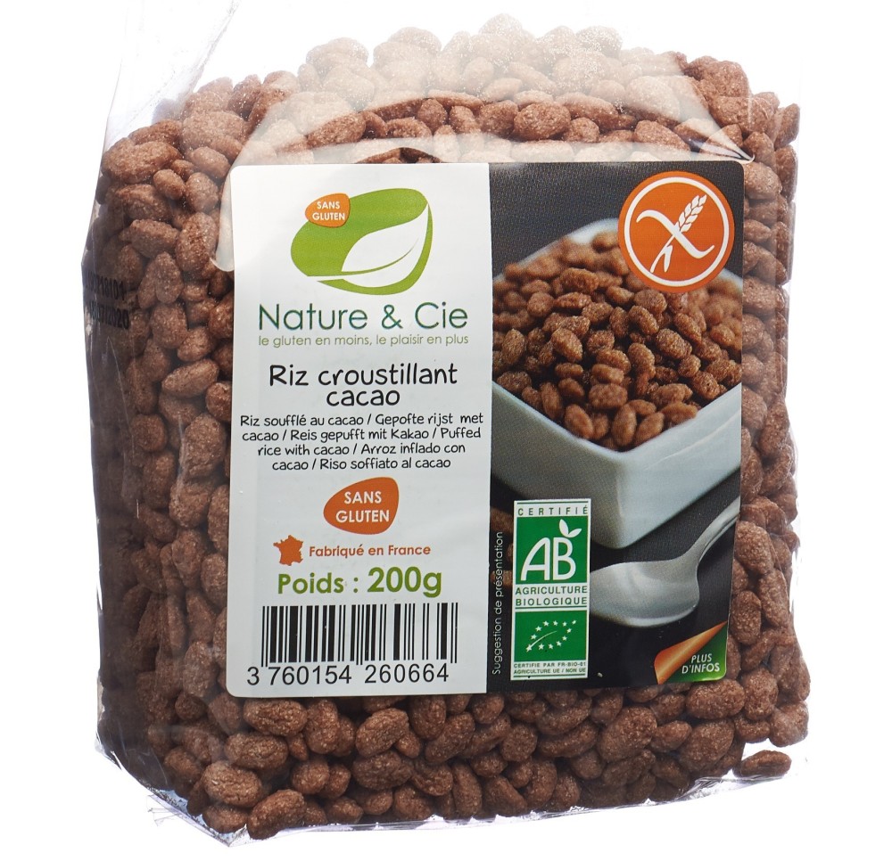 NATURE&CIE riz croustill choco s gluten 200 g NATURE&CIE riz croustill choco s gluten 200 g
