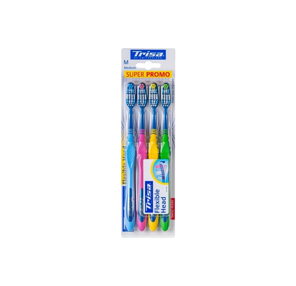 TRISA Flexible Head brosse dents quattro medium TRISA Flexible Head brosse dents quattro medium