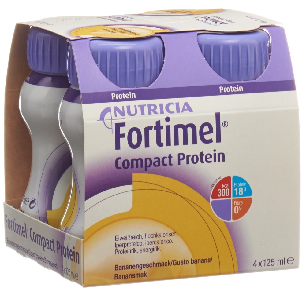 FORTIMEL Compact protéine banane 4 fl 125 ml FORTIMEL Compact protéine banane 4 fl 125 ml