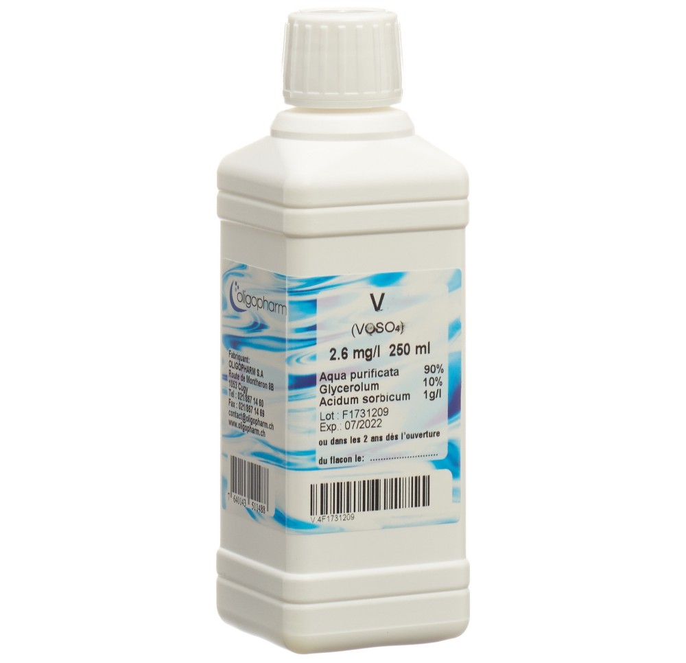 OLIGOPHARM vanadium sol 2.6 mg/l 250 ml
