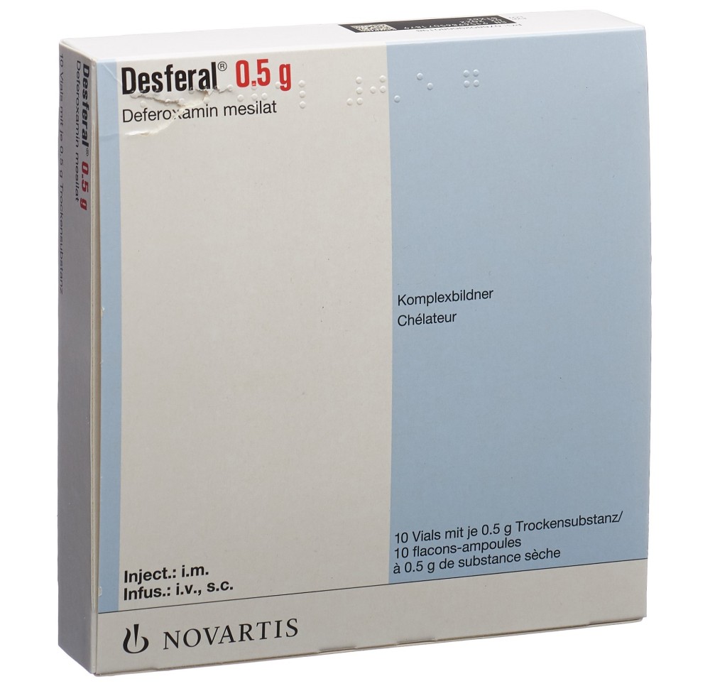 DESFERAL subst sèche 500 mg flac 10 pce DESFERAL subst sèche 500 mg flac 10 pce