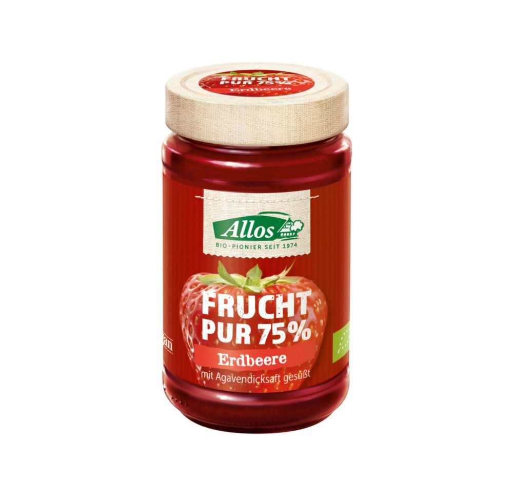 ALLOS Frucht pur confiture 75% fraises bio 250 g ALLOS Frucht pur confiture 75% fraises bio 250 g