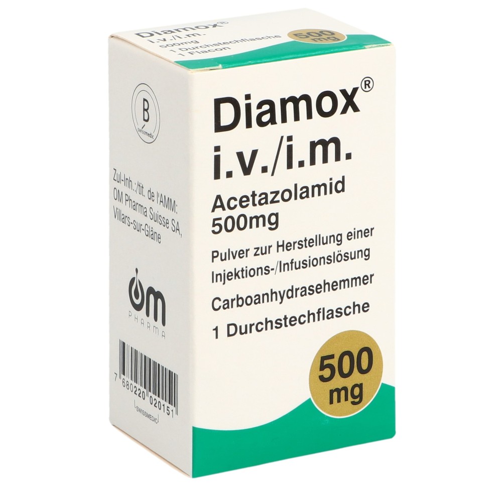 DIAMOX subst sèche 500 mg parentérale flac DIAMOX subst sèche 500 mg parentérale flac