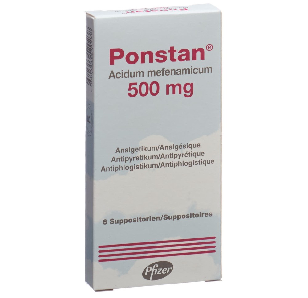 PONSTAN supp 500 mg adult 6 pce PONSTAN supp 500 mg adult 6 pce