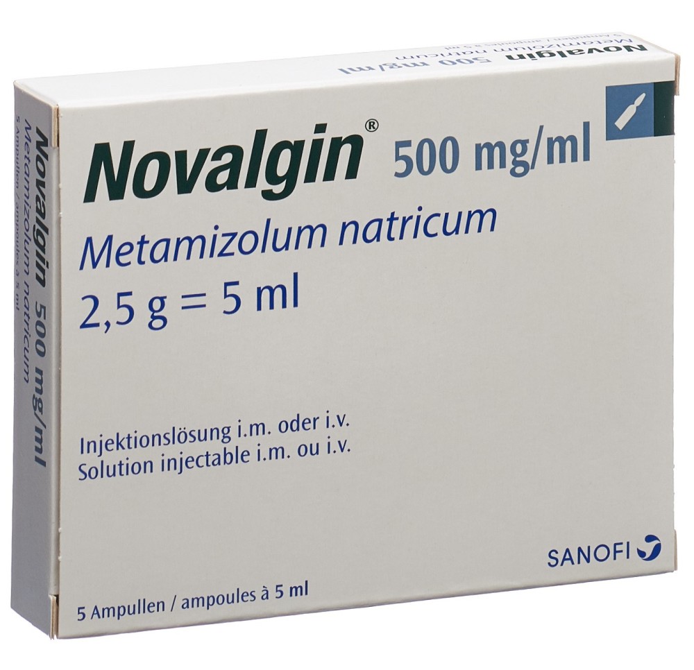 NOVALGIN sol inj 2.5 g/5ml i.m/i.v 5 amp 5 ml NOVALGIN sol inj 2.5 g/5ml i.m/i.v 5 amp 5 ml