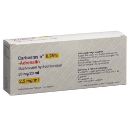 CARBOSTESIN 0.25% Adre 50 mg/20ml 5 flac 20 ml