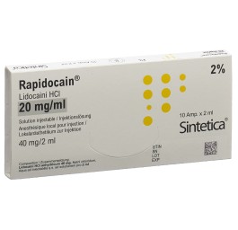 RAPIDOCAIN 40 mg/2ml s cons 10 amp 2 ml