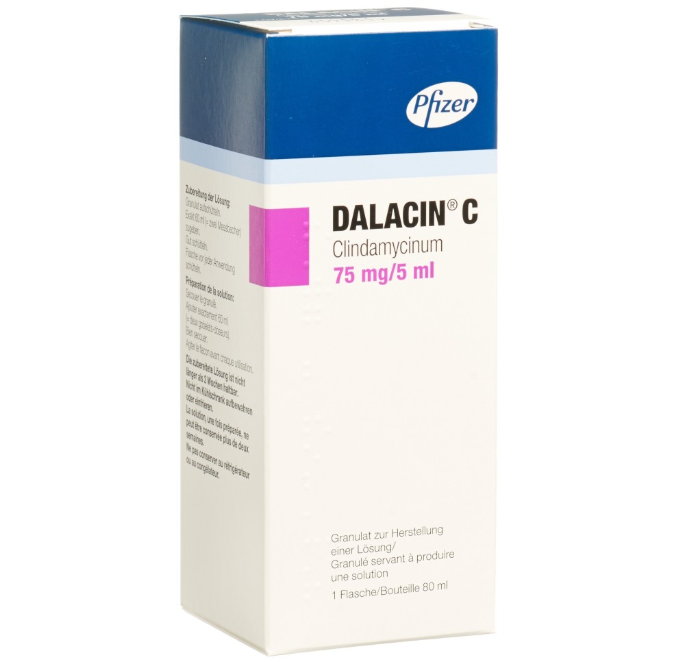 DALACIN C gran 75 mg/5ml pour sirop fl 80 ml DALACIN C gran 75 mg/5ml pour sirop fl 80 ml