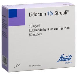 LIDOCAÏNE Streuli 1% 50 mg/5ml 10 amp 5 ml