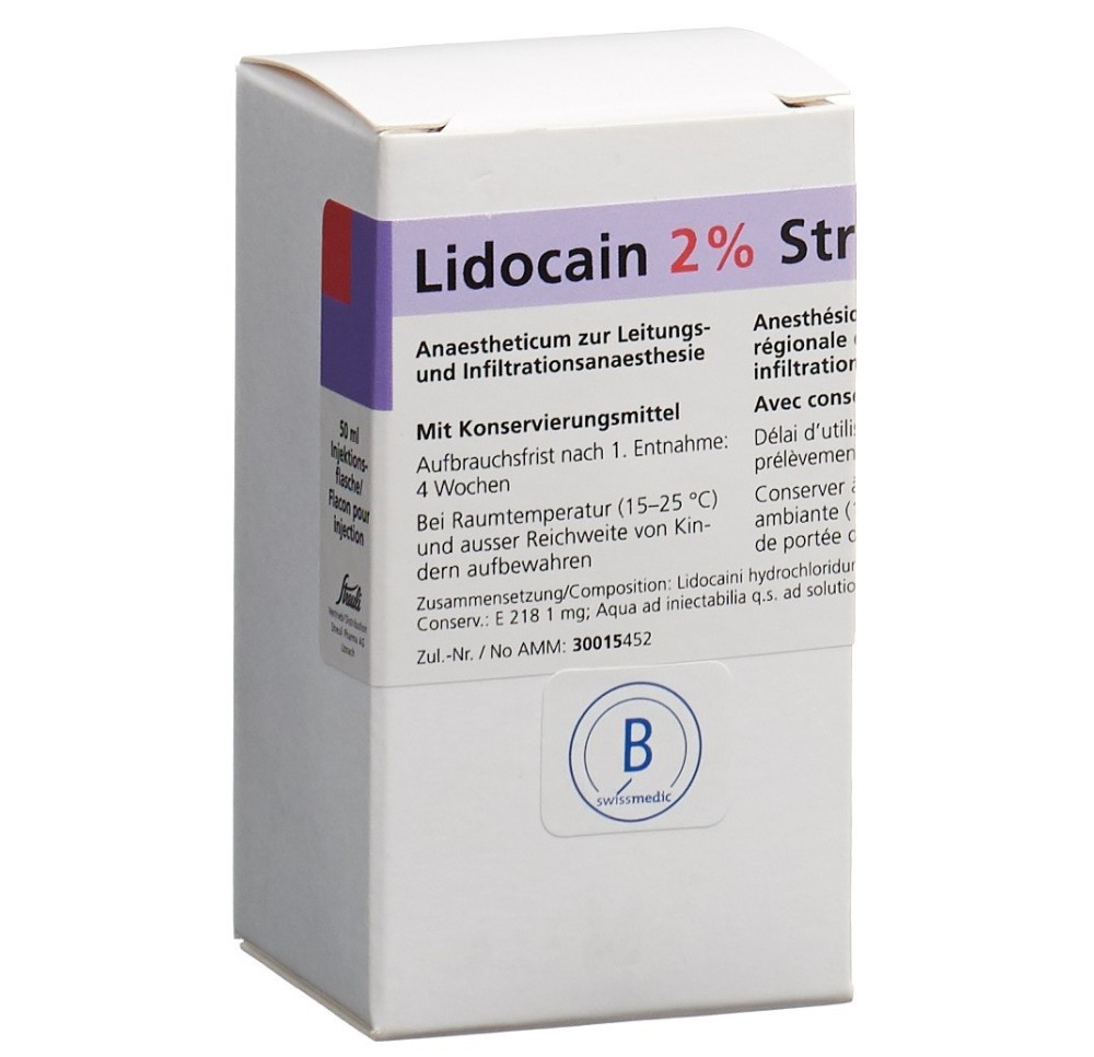 LIDOCAÏNE Streuli 2% 1 g/50ml flac 50 ml LIDOCAÏNE Streuli 2% 1 g/50ml flac 50 ml