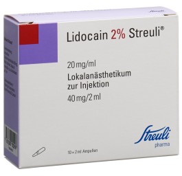 LIDOCAÏNE Streuli 2% 40 mg/2ml 10 amp 2 ml